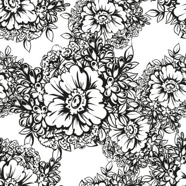 Doğrusal siyah beyaz seamless modeli 