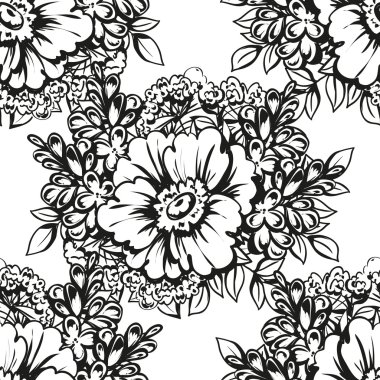 Doğrusal siyah beyaz seamless modeli 