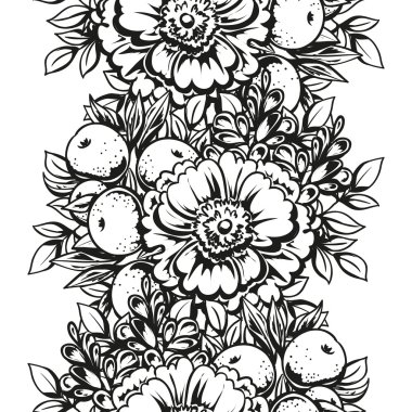 Doğrusal siyah beyaz seamless modeli 