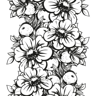 Doğrusal siyah beyaz seamless modeli 