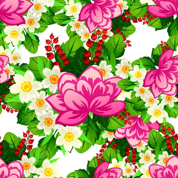 花のパターンの背景 — ストックベクタ