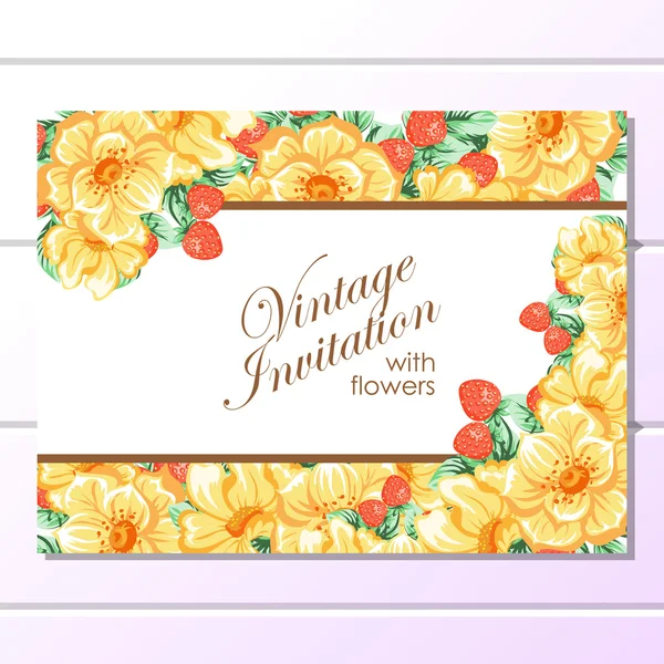 Colorful greeting wedding invitation card — Stock Vector