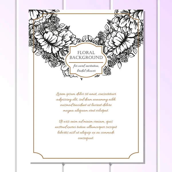 Tarjeta de invitación de boda en blanco y negro — Vector de stock