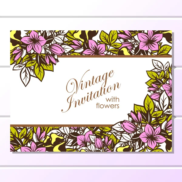 Tarjeta de invitación de boda de saludo colorido — Vector de stock