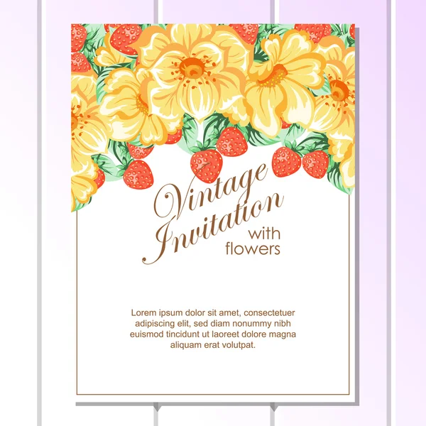 Colorful greeting wedding invitation card — Stock Vector