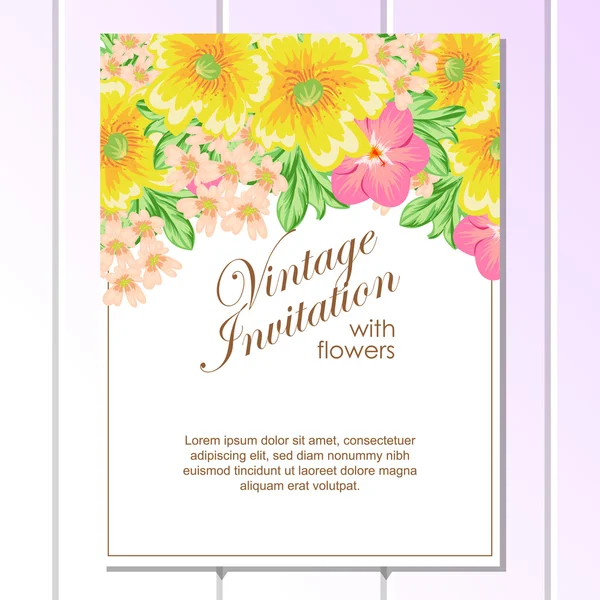 Colorful greeting wedding invitation card — Stock Vector