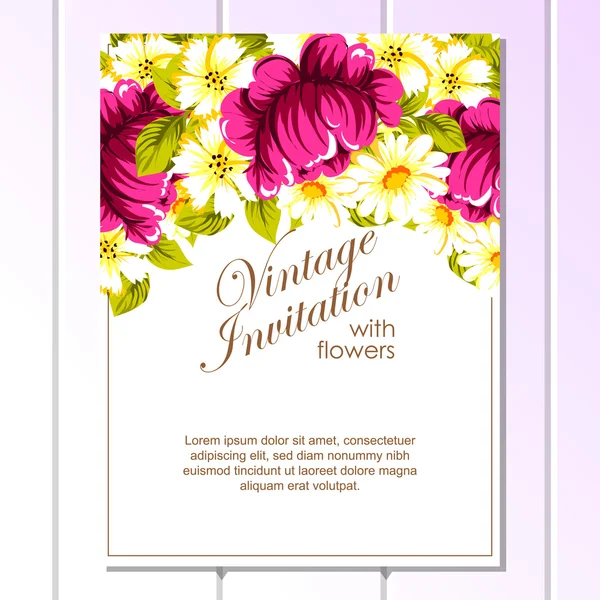 Renkli tebrik düğün davetiye kartı — Stok Vektör