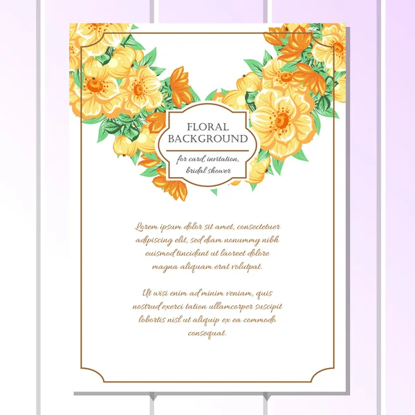 Delicada invitación con flores — Vector de stock