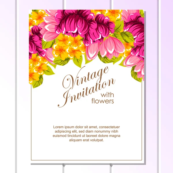 Color greeting wedding invitation card — Stock Vector