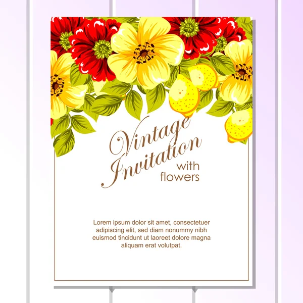 Color greeting wedding invitation card — Stock Vector