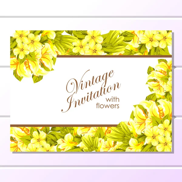 Invitation délicate avec des fleurs — Image vectorielle