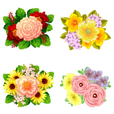 Çiçek buketleri seti