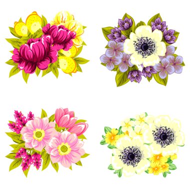 Çiçek buketleri seti