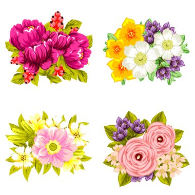 Çiçek buketleri seti