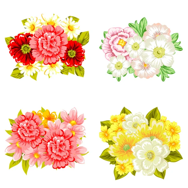 Flower bouquets set — Stock Vector