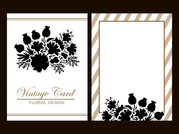 Black greeting wedding invitation card — Stock Vector