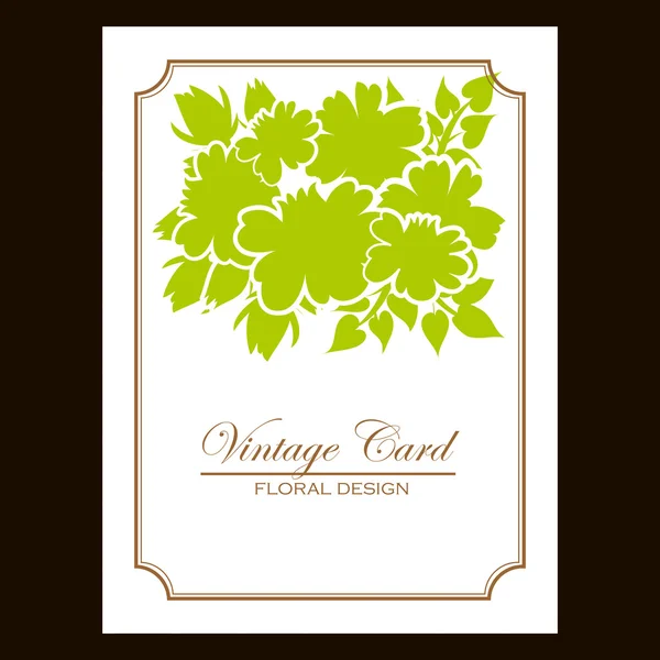 Green silhouette floral border — Stock Vector