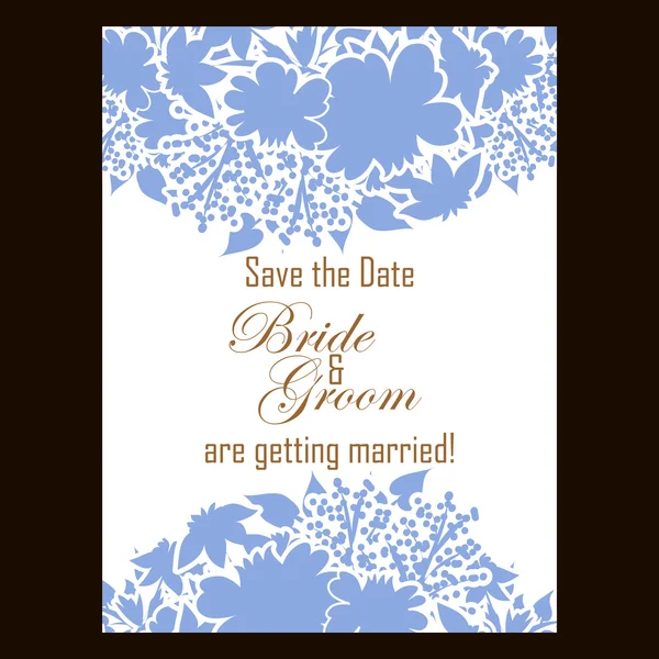 Барвиста вітальна листівка запрошення на весілля — стоковий вектор