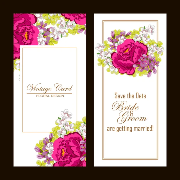 Tarjeta de invitación de boda de saludo de color — Vector de stock