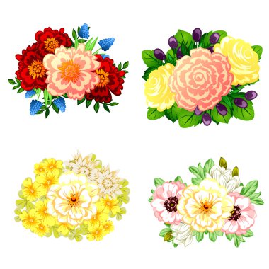 Çiçek buketleri seti