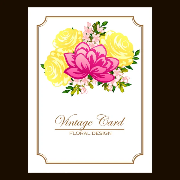 Delicada invitación con flores — Vector de stock