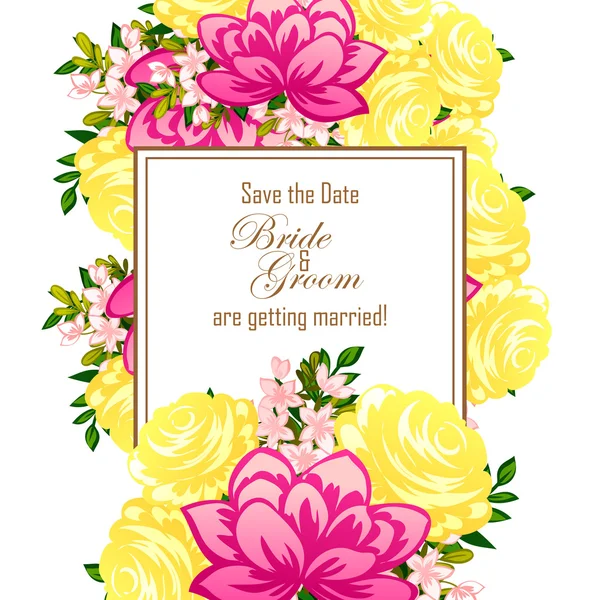 Delicate invitation with flowers — Stock Vector