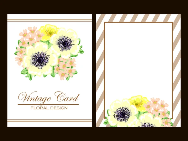 Delicada invitación con flores — Vector de stock