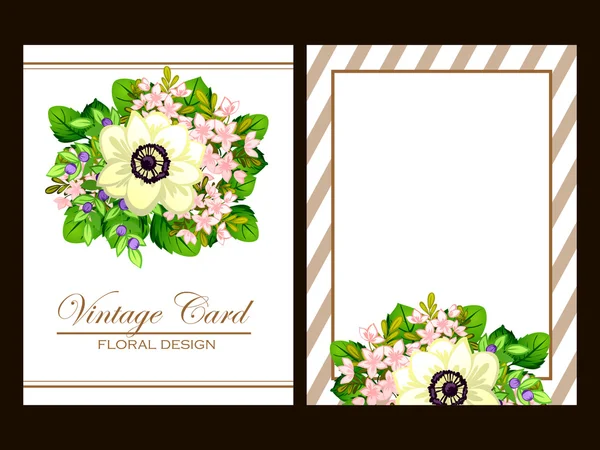 Delicada invitación con flores — Vector de stock