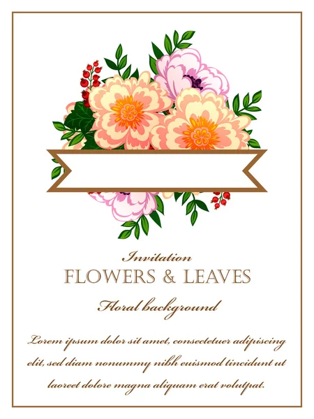 Bela borda floral — Vetor de Stock