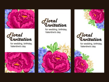 Renk tebrik düğün davetiye kartı