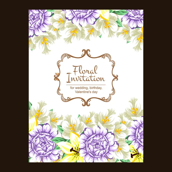 Color greeting wedding invitation card — Stock Vector