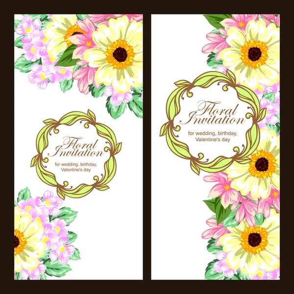 Tarjeta de invitación de boda de saludo colorido — Vector de stock