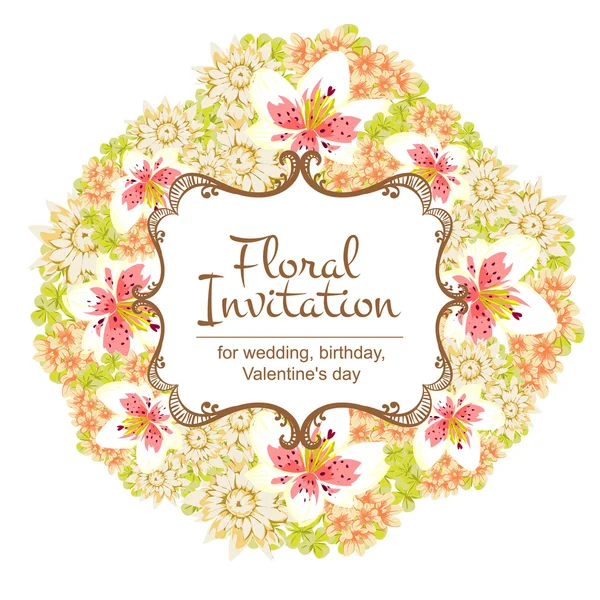 Carte d'invitation de mariage de salutation couleur — Image vectorielle