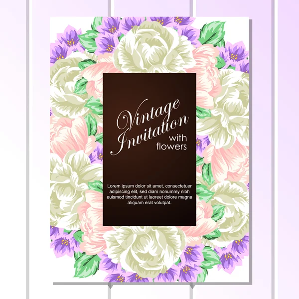 Tarjeta de invitación de boda de saludo colorido — Vector de stock