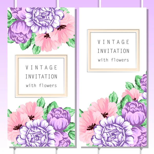 Tarjeta de invitación de boda de saludo de color — Vector de stock