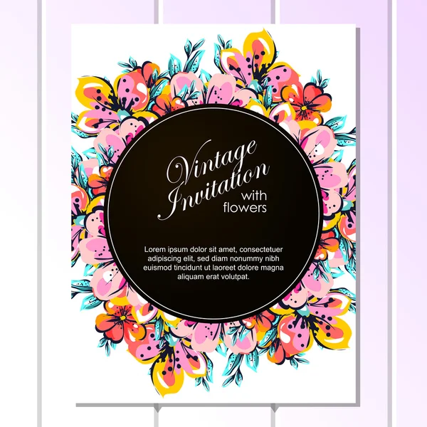 Carte d'invitation de mariage de voeux colorés — Image vectorielle