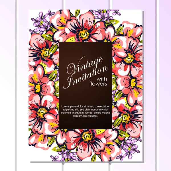 Carte d'invitation de mariage de salutation couleur — Image vectorielle