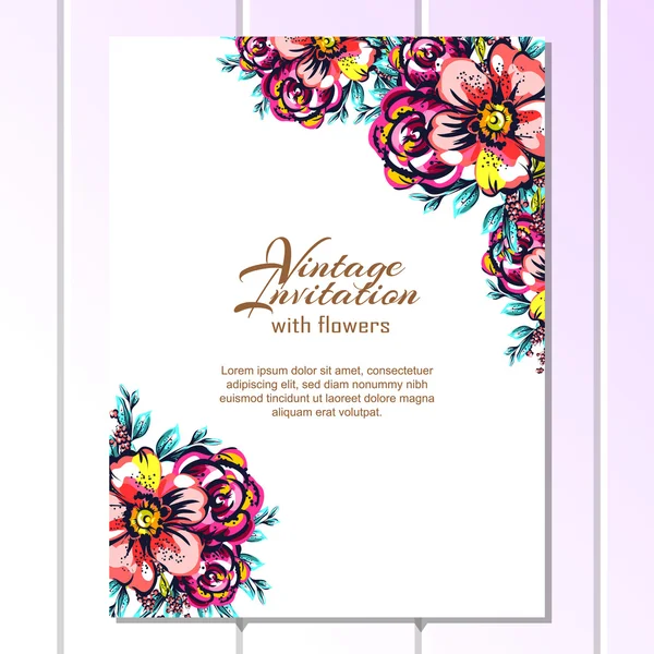 Χρώμα ευχετήρια κάρτα πρόσκληση γάμου — Διανυσματικό Αρχείο