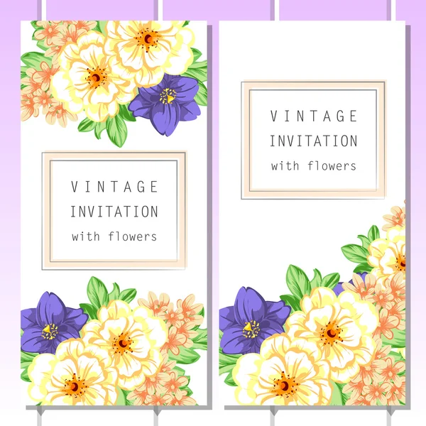 Color greeting wedding invitation card — Stock Vector