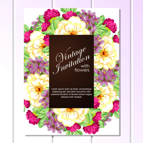 Carte d'invitation de mariage de salutation couleur — Image vectorielle