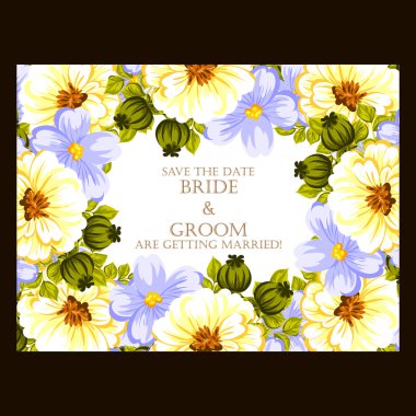 renkli tebrik düğün davetiye kartı