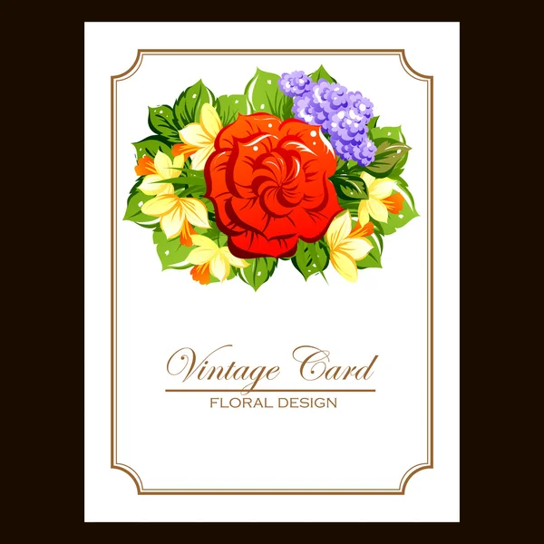 Нежное приглашение с цветами — стоковый вектор