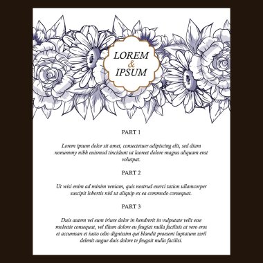  Çiçekli davet şablonu 