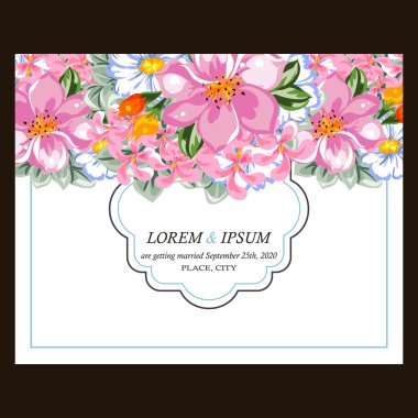 Çiçekli davet şablonu 