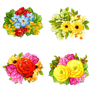 Çiçek buketleri seti