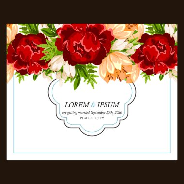 Düğün davetiyesi. 