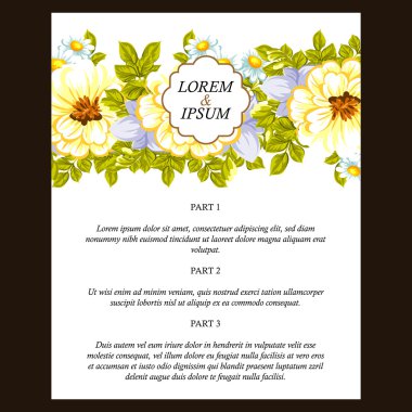  Çiçekli davet şablonu 