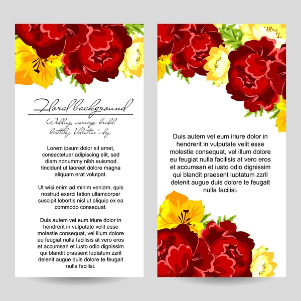 Template voor bloemuitnodiging — Stockvector