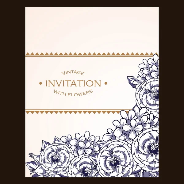 Carte d'invitation de mariage de voeux bleu — Image vectorielle