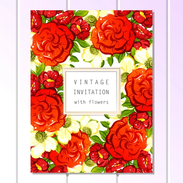 Tarjeta de invitación de boda de saludo colorido — Archivo Imágenes Vectoriales